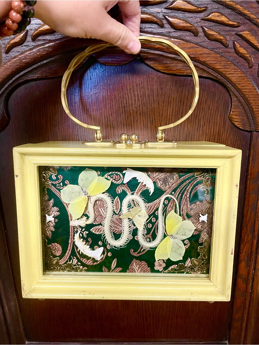 Oddity Bone And Butterfly Purse Hand Bag